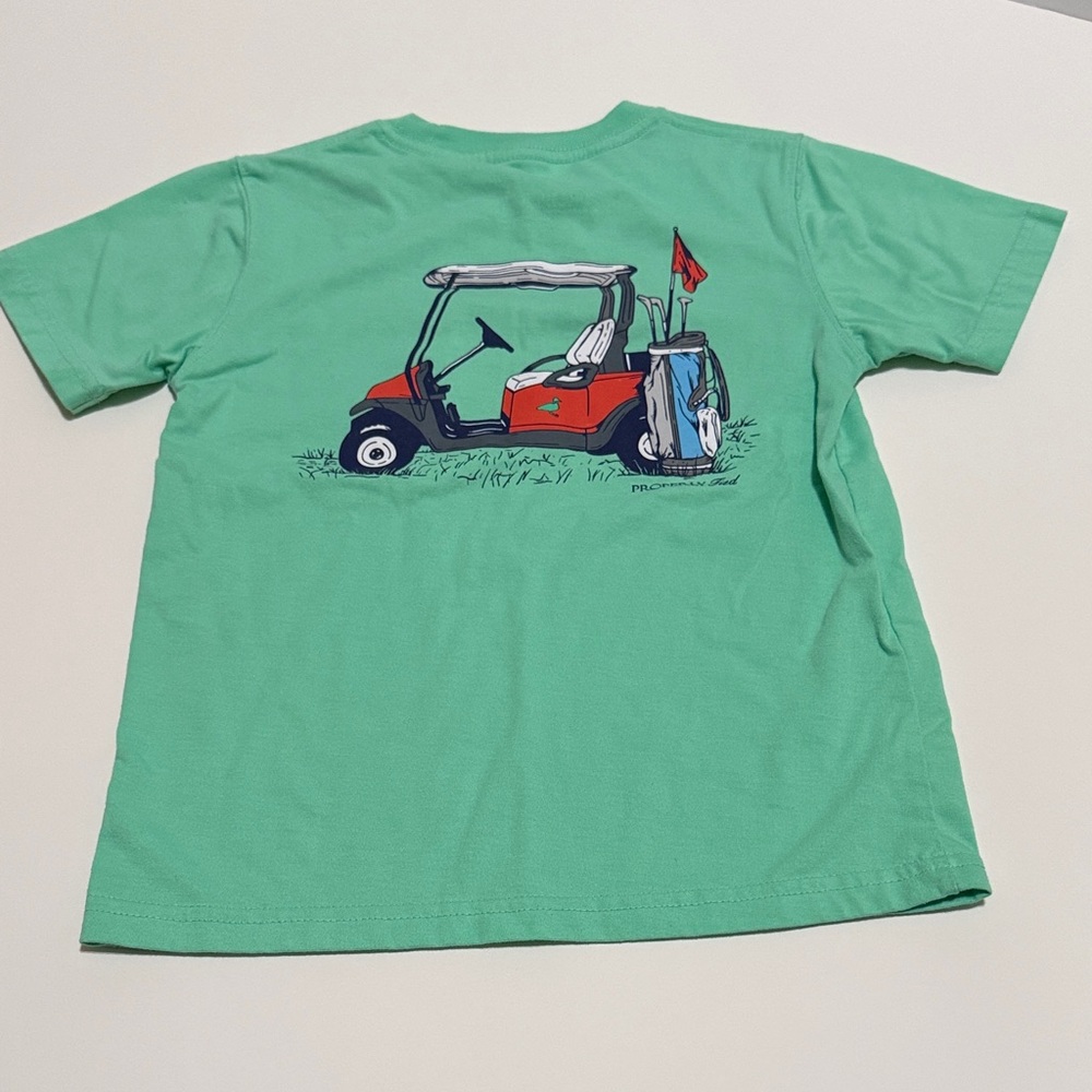 Kids Properly Tied Green Golf Cart Short Sleeve Tee